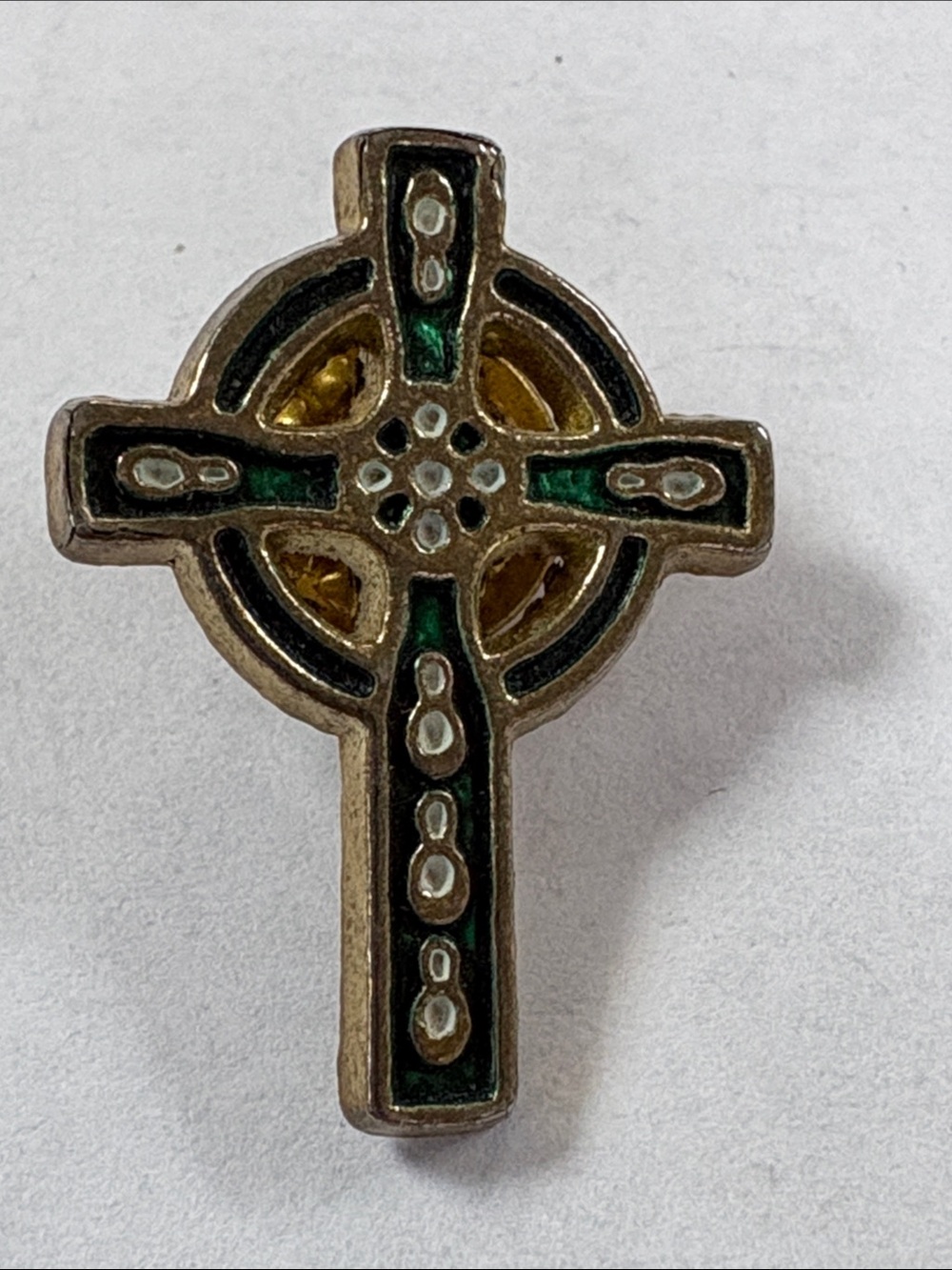 Green and Gold Celtic Cross Brooch - Women Jewelry Brooches